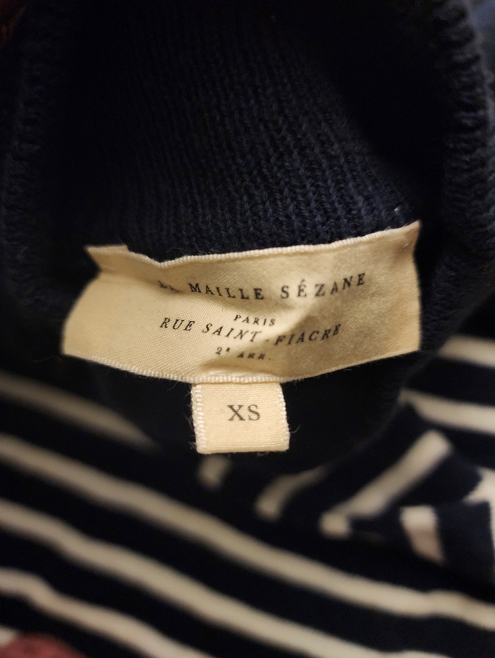 Sezane Navy And White Simon Jumper Sweater Size S - Picture 5 of 8
